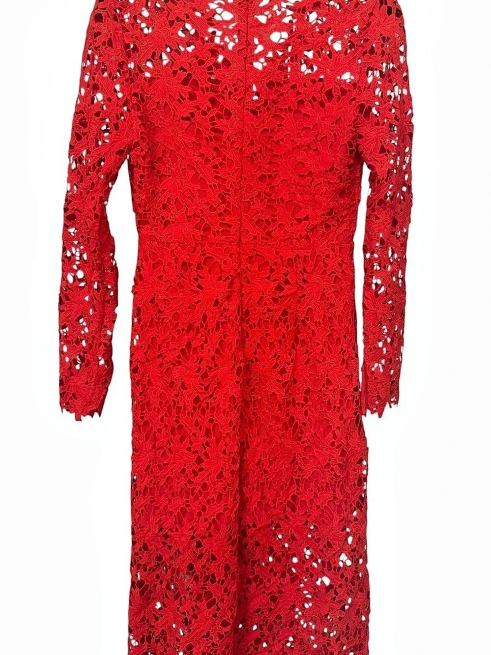 ASTR the Label Red Lace Long Sleeve Midi Dress Cocktail Wedding Party Size Small